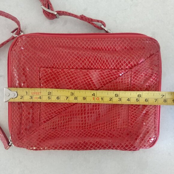 Latico genuine leather snakeskin look dark burnt orange small bag purse - Picture 16 of 16